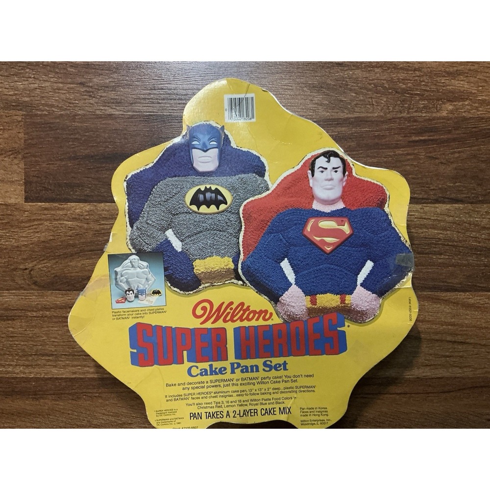 Vintage Wilton Super Heroes Cake Pan Set~Batman~Superman~Incomplete **